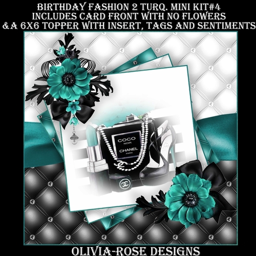Birthday Fashion 2 Turquoise Mini Kit #4  