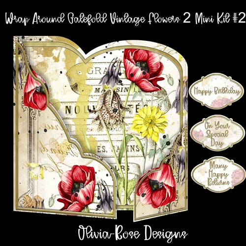Wrap Around Gatefold Vintage Flowers 2 Mini Kit #2