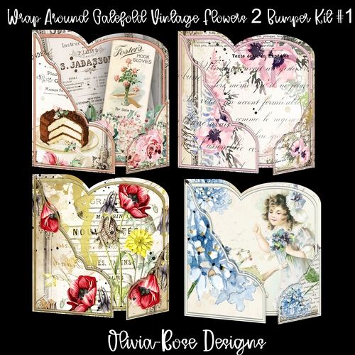Wrap Around Gatefold Vintage Flowers 2 Bumper Kit #1