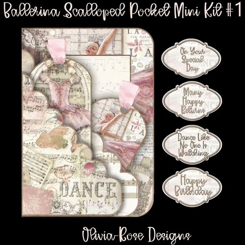 Ballerina Scalloped Pocket Card Mini Kit #1