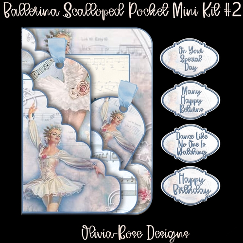 Ballerina Scalloped Pocket Card Mini Kit #2