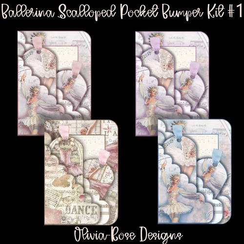 Ballerina Scalloped Pocket Card Bumper Kit #1
