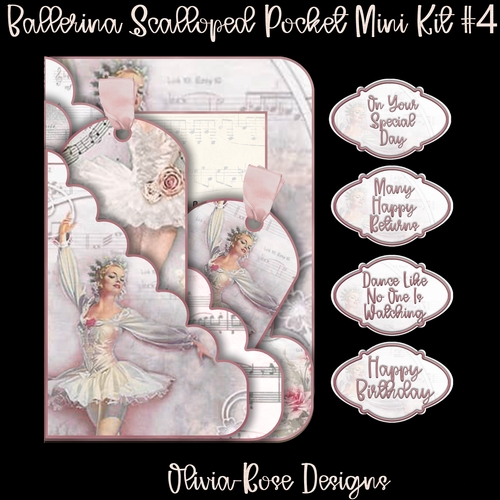 Ballerina Scalloped Pocket Card Mini Kit #4