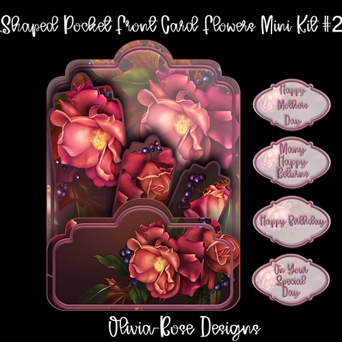 Shaped Pocket Front Card Flowers Mini Kit #2