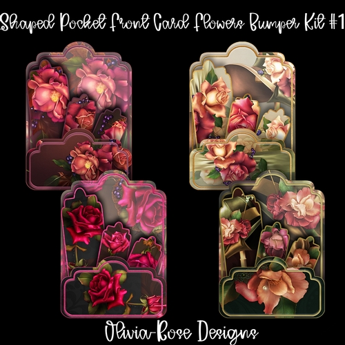 Shaped Pocket Front Card Flowers Bumper Kit #1