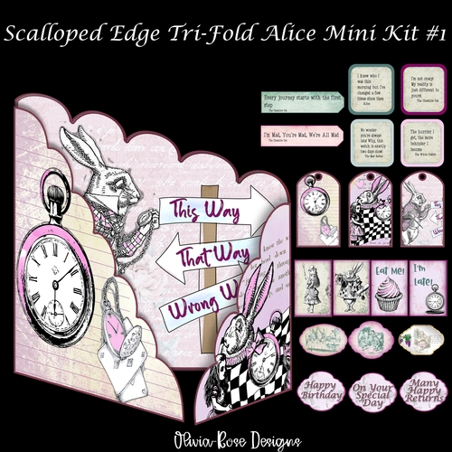 Scalloped Tri-Fold Alice Mini Kit #1