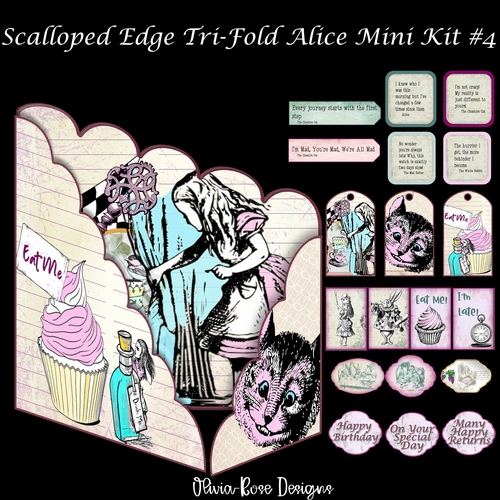 Scalloped Tri-Fold Alice Mini Kit #4