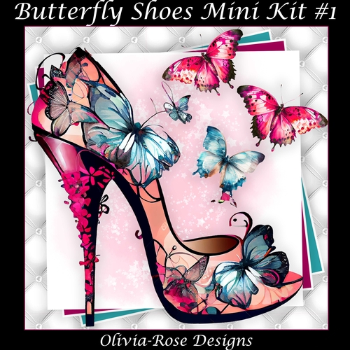 Butterfly Shoes Mini Kit #1 **INCLUDES A CARD FRONT WITH JUST THE SHOE**