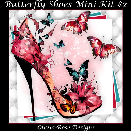 Butterfly Shoes Mini Kit #2 **INCLUDES A CARD FRONT WITH JUST THE SHOE**