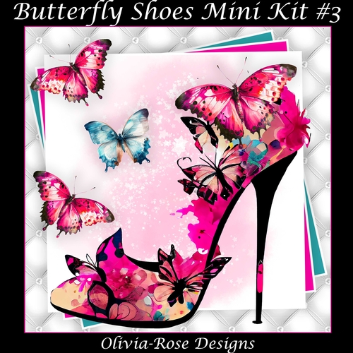 Butterfly Shoes Mini Kit #3 **INCLUDES A CARD FRONT WITH JUST THE SHOE**