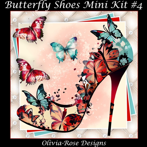 Butterfly Shoes Mini Kit #4 **INCLUDES A CARD FRONT WITH JUST THE SHOE**