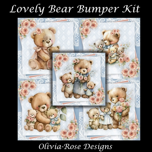Lovely Bear Bumper Kit **Includes card front with no flowers**   
