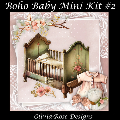 Boho Baby Mini Kit #2 **Includes card front with no flowers or clothes**   