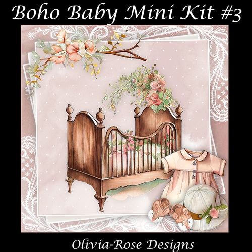 Boho Baby Mini Kit #3 **Includes card front with no flowers or clothes**   