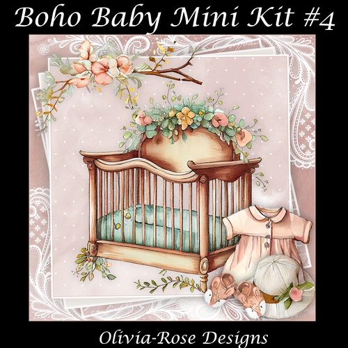 Boho Baby Mini Kit #4 **Includes card front with no flowers or clothes**   