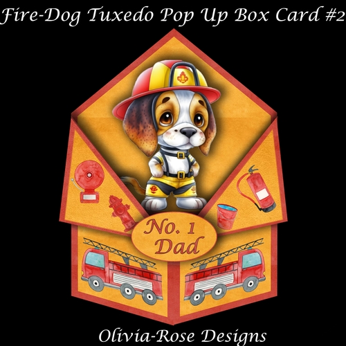 Fire-Dog Tuxedo Pop-Up Card #2