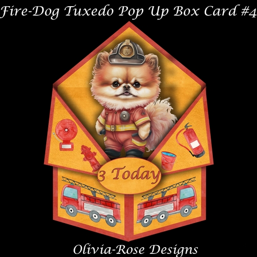 Fire-Dog Tuxedo Pop-Up Card #4