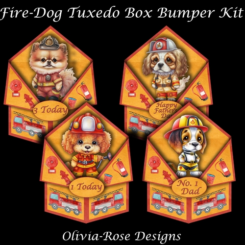 Fire-Dog Tuxedo Pop-Up Card Bumper
