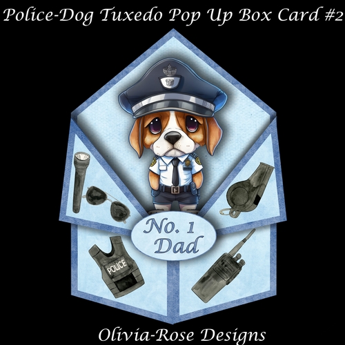 Police-Dog Tuxedo Pop-Up Card Mini Kit #2