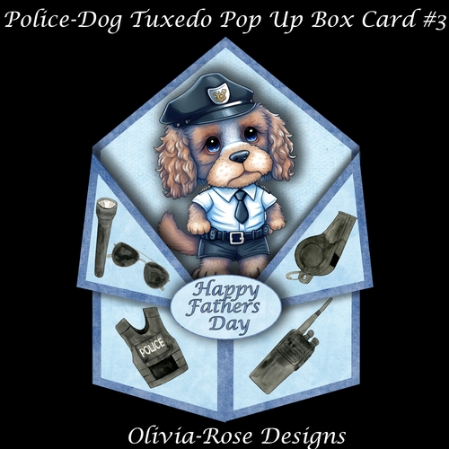 Police-Dog Tuxedo Pop-Up Card Mini Kit #3