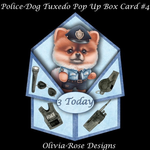 Police-Dog Tuxedo Pop-Up Card Mini Kit #4