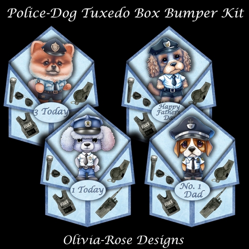 Police-Dog Tuxedo Pop-Up Card Bumper Kit 