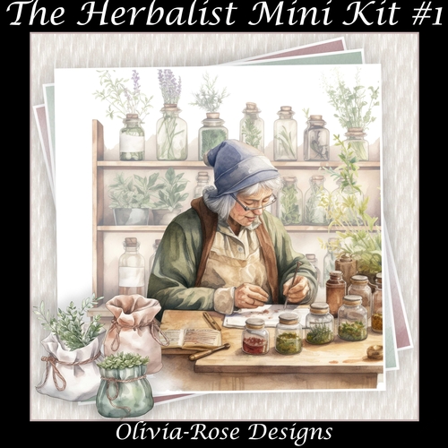The Herbalist Mini Kit #1  **Includes card front with no decoupage**  