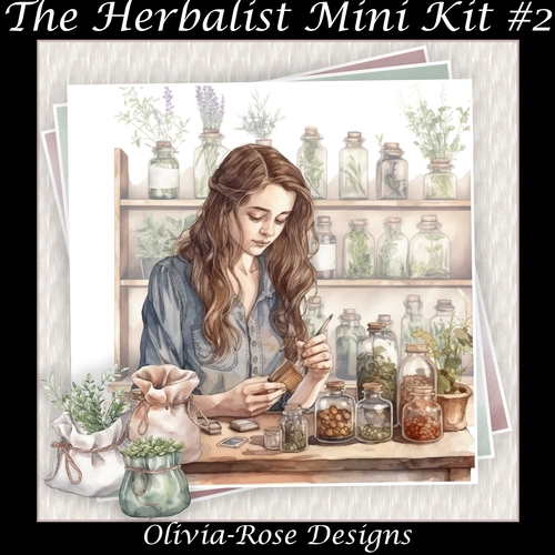 The Herbalist Mini Kit #2  **Includes card front with no decoupage**  