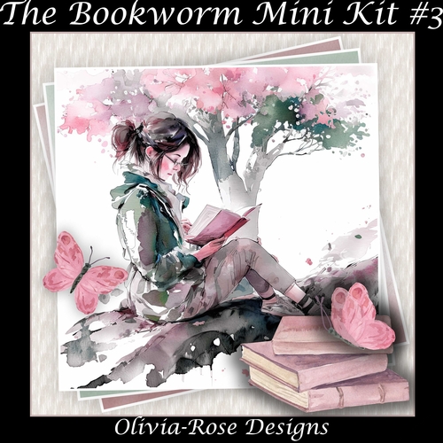 The Bookworm Mini Kit #3  **Includes card front with no decoupage**  