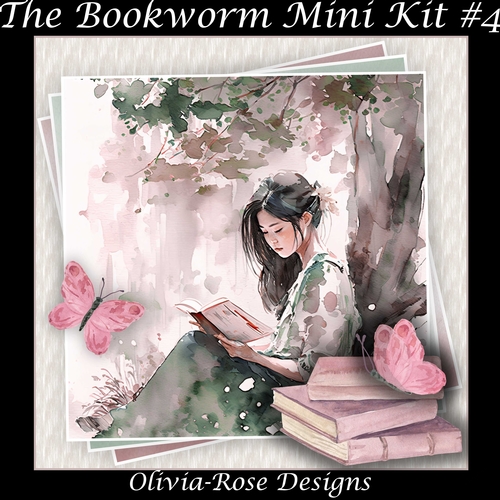 The Bookworm Mini Kit #4  **Includes card front with no decoupage**  