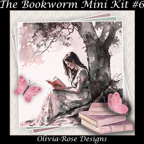 The Bookworm Mini Kit #6  **Includes card front with no decoupage**  