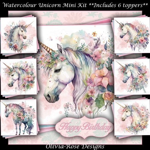 Watercolour Unicorn  Mini Kit 