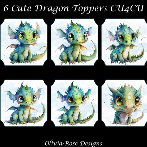 6 Cute Dragon Toppers   