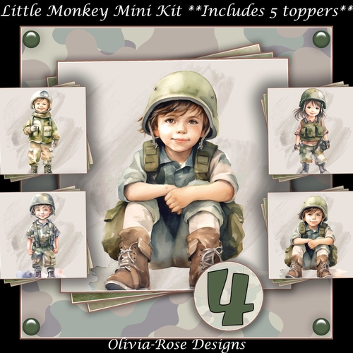 Army Kid  Mini Kit  **Includes 4 toppers** 