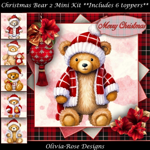 Christmas Bear 2  Mini Kit    7X7