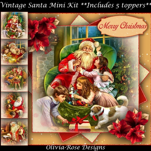 Vintage Santa Mini Kit    7X7