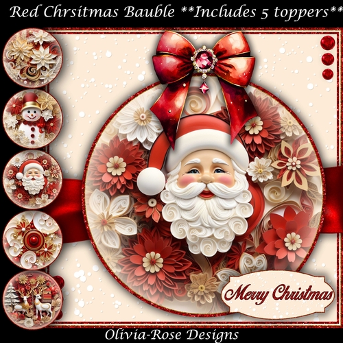 Red Christmas Bauble  Mini Kit    7X7