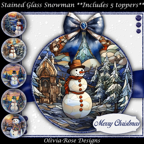 Stained Glass Snowman Bauble Mini Kit    7X7