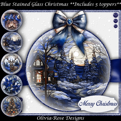 Blue Stained Glass Christmas Bauble Mini Kit    7X7