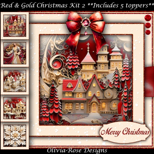 Red & Gold Christmas Mini Kit 2    7X7