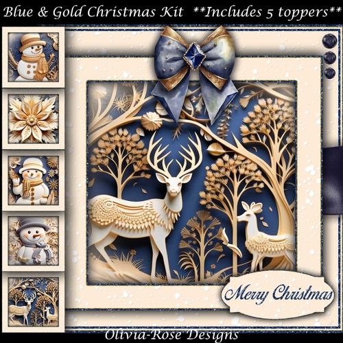 Blue & Gold Christmas Mini Kit     7X7