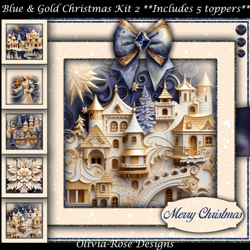 Blue & Gold Christmas Mini Kit 2    7X7