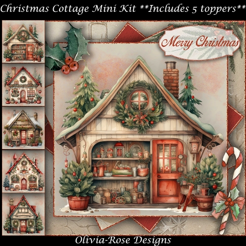 Christmas Cottage Mini Kit    7X7