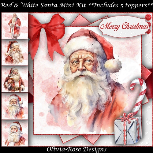 Red & White Santa  Mini Kit    7X7