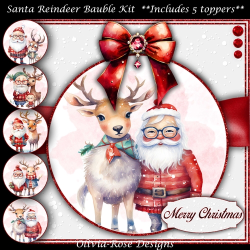 Santa Reindeer Bauble Mini Kit    7X