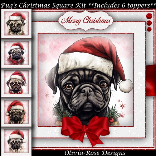 Pugs Christmas Square Mini Kit    7X7