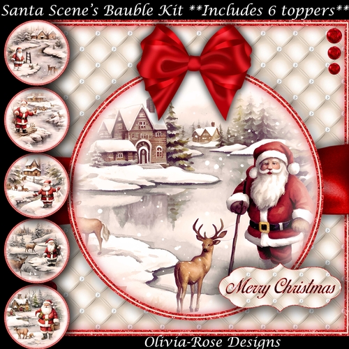 Santa Scenes Bauble Mini Kit    7X7