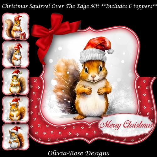 Christmas Squirrel Over The Edge Mini Kit   7X7
