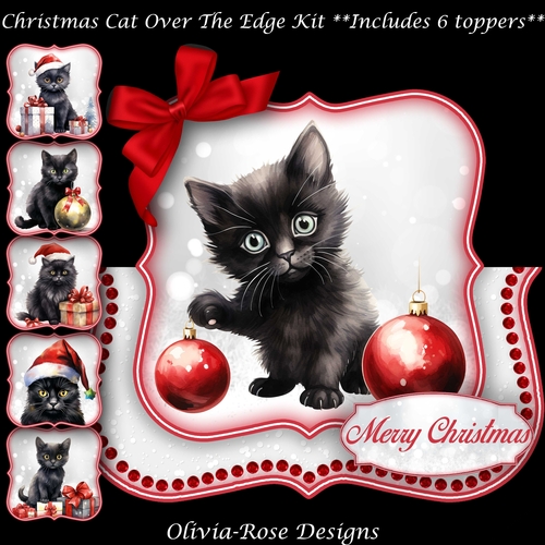Christmas Cat Over The Edge Mini Kit  7X7