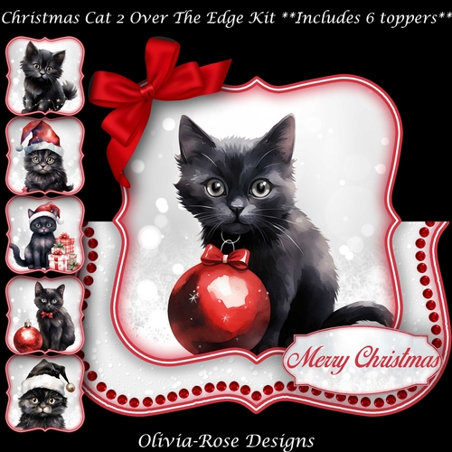 Christmas Cat 2 Over The Edge Mini Kit  7X7